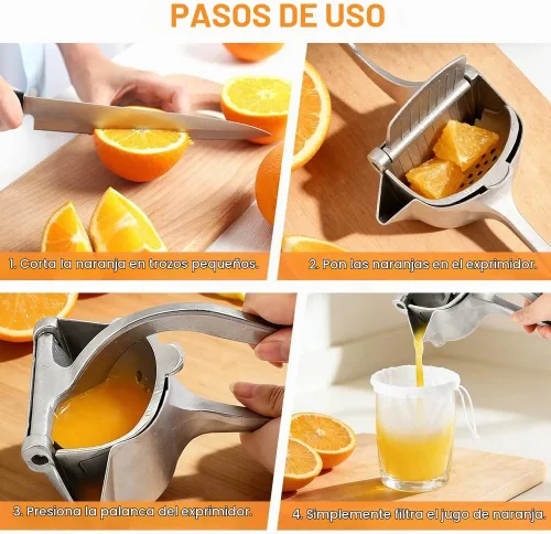 Vista 7 de Exprimidor de barra, extractor de jugo de fruta fresca de aleación de aluminio, exprimidor de mano, exprimidor de limón, extractor manual de mano