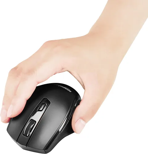 Vista 6 de Amazon Basics Ratón inalámbrico para computadora, ergonómico, óptico de 2,4 GHz, DPI ajustable, compatible con PC, Mac, portátil, negro