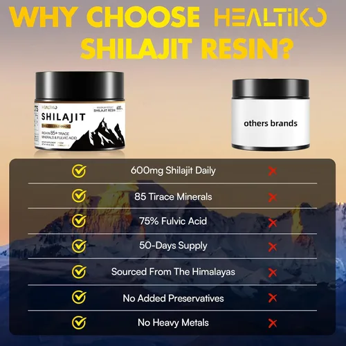 Vista 3 de Resina Shilajit, Shilajit orgánica del Himalaya, 600 mg de potencia de grado oro, Shilajit para hombres y mujeres con más de 85 minerales y ácido