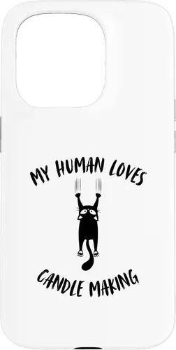 Vista 14 de iPhone 16 My Human Loves Candle Making - Cat Parent Hobby Lover Case