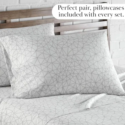 Vista 123 de Southshore Fine Living, Inc. Colección Winter Brush, juego de sábanas de 3 piezas para cama individual, sábana bajera con bolsillo profundo de 14