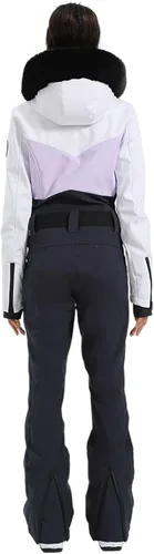 Vista 31 de GSOU SNOW Traje de esquí para mujer, traje de nieve de una pieza, para snowboard, delgado, aislante, impermeable, resistente al viento