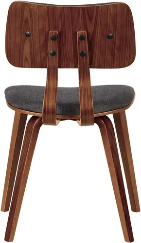 Vista 8 de Armen Living Jaguar Silla de comedor en tela de carbón y acabado de madera de nogal, acabado carbón/nogal, 20 pulgadas de profundidad x 18 pulgadas
