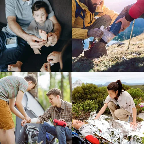 Vista 2 de Kit de primeros auxilios de emergencia para navegación, pesca y kayak, suministros médicos impermeables con diseño de tapa enrollable, capacidad