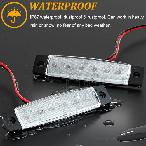 Vista 4 de PSEQT Luces LED de navegación para barco, interior marino, tira de luz de cortesía, cubierta de popa, iluminación de cabina de 3.8 pulgadas, 6 LED