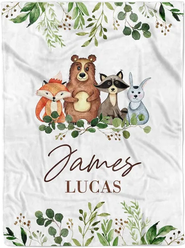 Vista 17 de MDPrints Mantas Personalizadas con Oso para Bebés Niños, Regalos Personalizados para Bebés con Nombre, Mantas Personalizadas para Bebés, Regalo