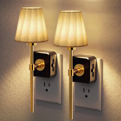 Vista 20 de JandCase Luz Nocturna de Vela, Luces Nocturnas que se Enchufan a la Pared, Blanco Suave 3000K, Brillo Ajustable 0-100LM, Sensor de Anochecer a