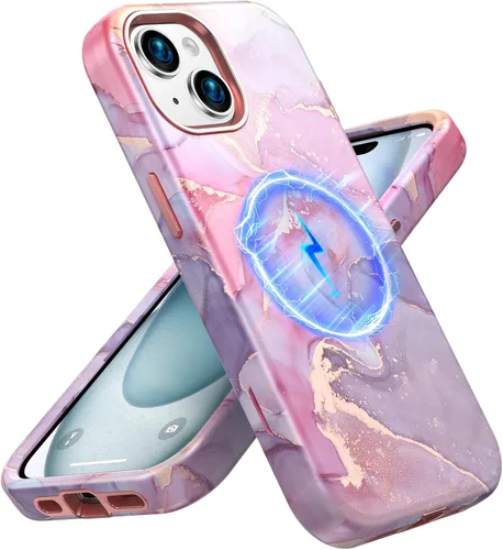 Vista 44 de Magsafe - Funda protectora para iPhone 13/14, a prueba de golpes, a prueba de caídas, funda inalámbrica para parachoques, protección híbrida Flor
