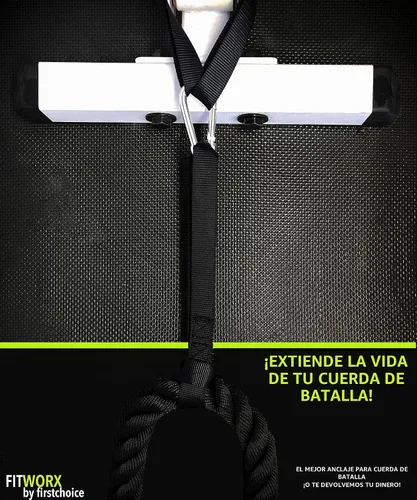 Vista 6 de Kit de correa de anclaje de cuerda de batalla con guía de entrenamiento de cuerda de batalla - FitWorx por RadBizz
