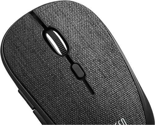 Vista 6 de Adesso iMouse S80 2.4Ghz Tela inalámbrica Red Fabric Mini Mouse óptico, 5 botones (negro)