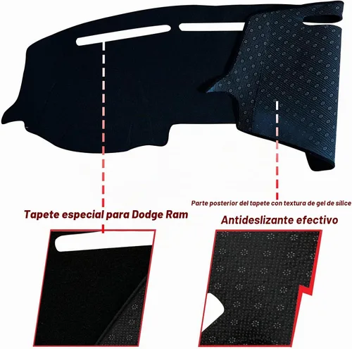 Vista 2 de Funda para alfombrilla de tablero personalizada, consola central interior compatible con Dodge Ram Big Horn Laramie 1500 2500 3500 Pickup 2019 2020