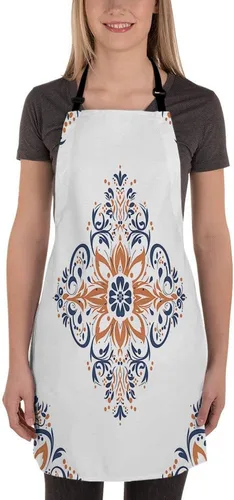 Vista 2 de Moslion Apron 31x27 Inch Kitchen Chef Waitress Cook Aprons Bib with Adjustable Neck for Women Men
