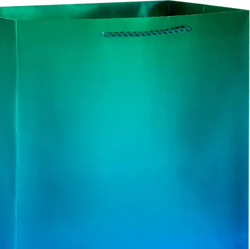 Vista 4 de Hallmark Bolsas de regalo grandes de 13 pulgadas, paquete de 3 (azul iridiscente, dorado, morado)
