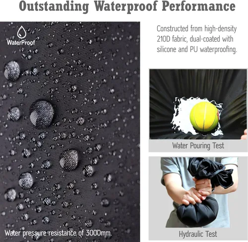Vista 3 de Cubierta impermeable para mochila de lluvia (15-90L), cubierta de nylon resistente con sistema de cierre doble ajustable actualizado y bolsa
