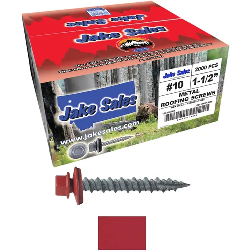 Vista 61 de 10 tornillos para techos de metal gris ABC de 1-1/2 pulgadas, cabezal de arandela hexagonal, arranque automático/roscado, arandela EPDM. 1 bolsa