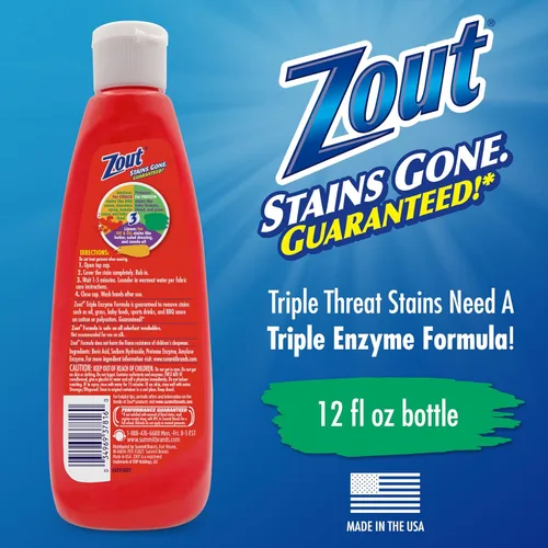 Vista 2 de Zout Removedor de manchas para ropa con fórmula de triple enzima, Eliminador de manchas, 1, 1