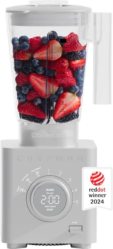 Vista 12 de Chefman Obliterator - Licuadora de encimera de 48 onzas para batidos, motor de 1380W para triturar hielo, nueces y fruta congelada con cuchilla