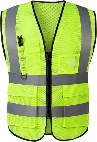 Vista 13 de High Visibility Safety Vest with Reflective Strips & Pockets