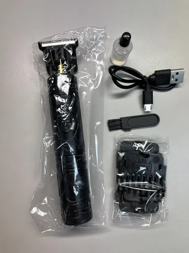 Vista 2 de Cortadora de barba o pelo de Buda negra duradera con kit recargable inalámbrico y cortapelos