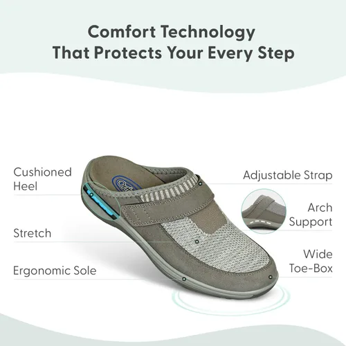 Vista 3 de Orthofeet Pantuflas ortopédicas Louise de punto elástico para mujer