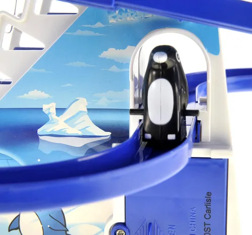 Vista 6 de PowerTRC Juego de deslizamiento de pingüino de 13 pulgadas, Jolly Penguin Race Escalera Escalera de pista deslizante para niños pequeños