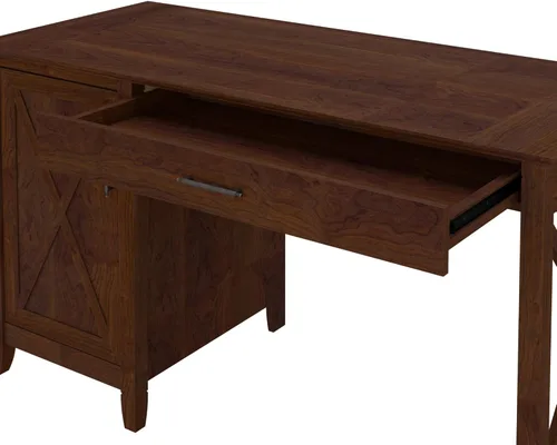 Vista 4 de Bush Furniture - Organizador de escritorio Key West con cajones , Madera, Bing Cherry cereza bing