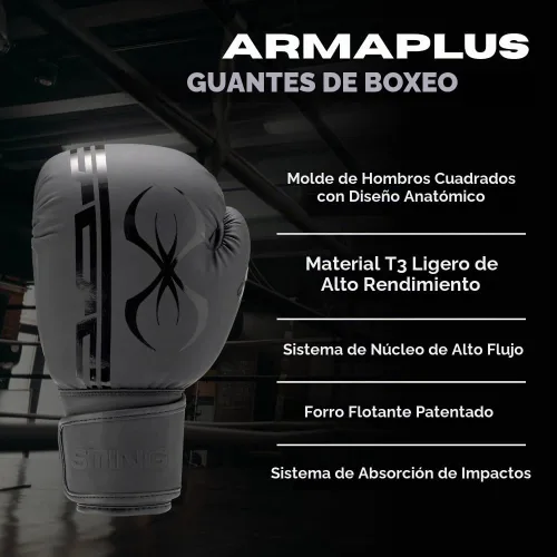 Vista 4 de STING Guantes de boxeo Armaplus Negro