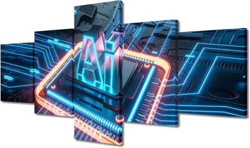Vista 13 de TUMOVO Arte de pared para oficina C, almacenamiento, imágenes, impresión en lienzo, placa de circuito, tecnología de decoración del hogar, arte