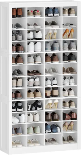 Vista 10 de Hzuaneri - Gabinete de almacenamiento de zapatos, organizador de armario de pie de 36 pares, organizador de zapatos de madera con celda ensanchada