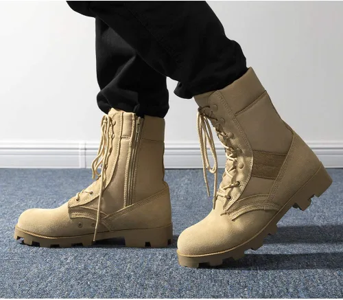 Vista 6 de KaiFeng Botas militares tácticas militares del ejército para hombre, botas ligeras