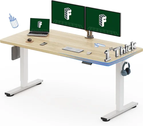 Vista 26 de FLEXISPOT Escritorio Eléctrico de Pie de Una Pieza, 40 x 24 Pulgadas Escritorio Ajustable con Superficie Sin Costuras, Controlador de Memoria