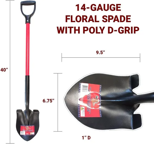 Vista 5 de BULLY TOOLS 92711 pala floral, mango de ceniza americana. Cambio de corriente a fibra de vidrio.