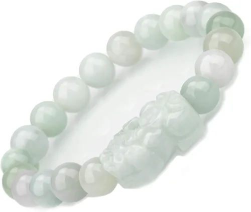 Vista 7 de ZenBless Fengshui - Pulsera de jade de porsperidad con dije de la suerte, Feng Shui, obsidiana negra, regalo para hombres y mujeres, con chapado