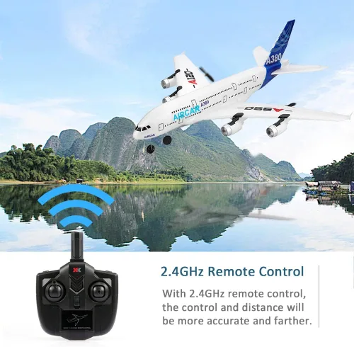 Vista 6 de GoolRC Avión RC, WLtoys XK A120 A380 Modelo de Avión Aircar, Avión de Control Remoto 3CH 2.4G, Aeronave RC EPP de Ala Fija RTF Juguete para Adultos