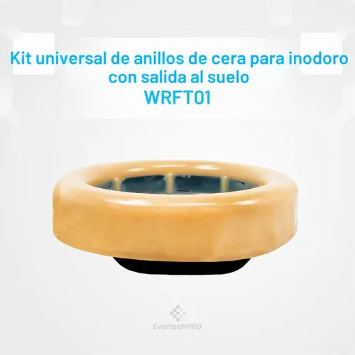 Vista 4 de EvertechPRO Kit universal de repuesto de anillo de cera de inodoro extra grueso para toma de suelo con embudo de brida de goma negra, junta