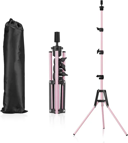 Vista 9 de Soporte de cabeza de maniquí Pet Baby, soporte de peluca ajustable, soporte de cabeza de maniquí de metal reforzado para formación de cosmetología