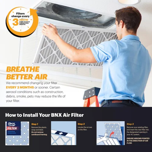 Vista 7 de BNX TruFilter - Filtro de aire MERV 11 de 10 x 10 x 1 pulgadas (paquete de 4) – Fabricado en Estados Unidos – Defensa contra Alérgenos Filtros