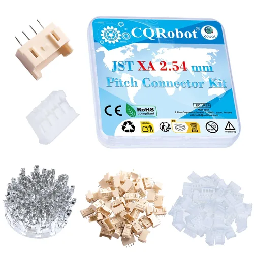 Vista 114 de CQRobot JST EL 4.5 mm de paso 2 pines conector electrónico IC macho, enchufes hembra carcasa y kit de terminales de crimpado en T macho/hembra. 50
