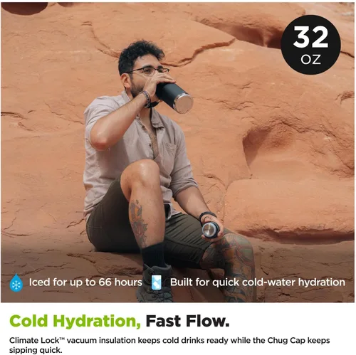 Vista 5 de Klean Kanteen TKWide 32oz (con tapa para chug), color negro