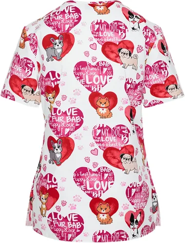 Vista 2 de SGASY Scrubs for Women Set Print Short Sleeve V Neck Nurse Uniforms Cozy Fit Scrubs Women Workwear Healthcare Shirts