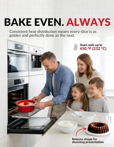 Vista 5 de Boxiki Kitchen Molde para pastel de libra de silicona antiadherente premium – Estructura de acero resistente, libre de BPA y PFOA – Molde