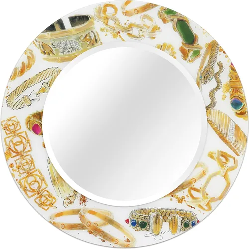 Vista 41 de Empire Art Direct Espejo de pared rectangular biselado en blanco y negro con vidrio templado impreso abstracto, tocador, espejo de baño, listo