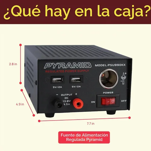 Vista 3 de Fuente de alimentación universal compacta de banco - Convertidor regulado de 7 amperios para laboratorio doméstico AC-DC para radio CB, HAM