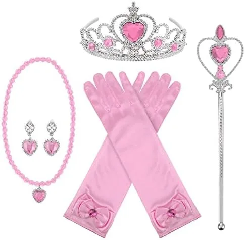Vista 2 de Orgrimmar Accesorios de vestir de princesa, guantes, tiara, corona, varita, collares, regalos para niños y niñas