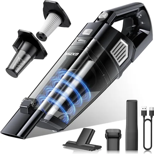 Vista 15 de Gxzsk Handheld Vacuum Cordless, Rechargeable Car Vacuum, Hand Vacuum Black & Gold