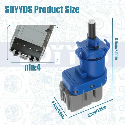 Vista 4 de Nuevo Interruptor de Luz de Freno de 4 Pines Compatible con Ford F-150 F-250 F-350 Focus/Mazda 2 3 5 6 / Lincoln MKC MKT OEM:4838697 / 8T4T-9G854-AA