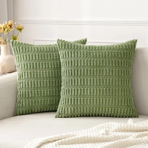 Vista 36 de MIULEE - Paquete de 2 fundas de cojín decorativas de corduroy, modernas y boho, suaves, con rayas, decoración del hogar, sofá, sala de estar, sillón