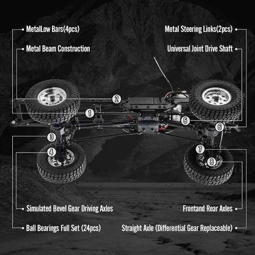 Vista 8 de BEEZRC FMS 1/18 RC Crawler FCX18 Chevy K10 RC Camión RTR Coche RC Modelo de Vehículo Licenciado Oficial 8km/h 4WD 900mAh Pasatiempo RC Coches