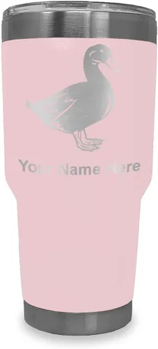 Vista 11 de LaserGram Vaso aislado al vacío de 20 onzas, pato, grabado personalizado incluido (negro) Engraved Gift for Duck Hunters, Vacuum Insulated