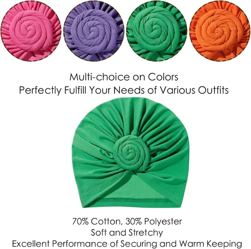 Vista 4 de Stretch Turban Hats for Women - African Knot Headwraps Soft Pre Tied Bonnet Hair wrap Pretied for Black Women